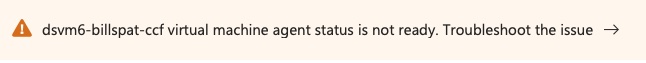 VM status agent not complete