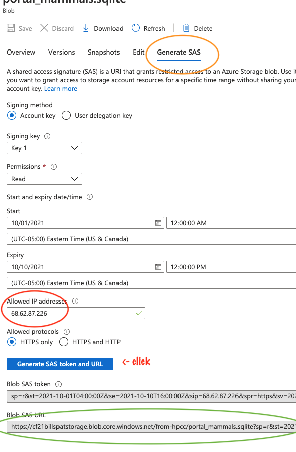 SAS URL Form